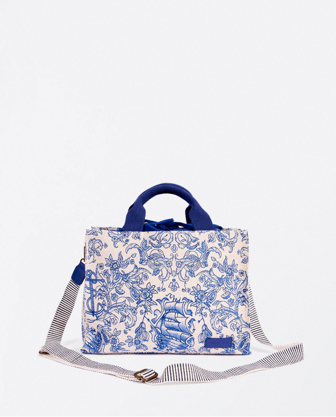 Bolso cartera de jacquard Azul