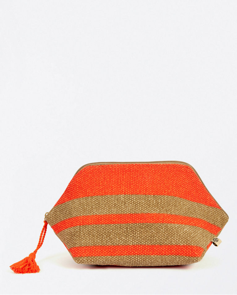 Fabric beach toiletry bag Orange