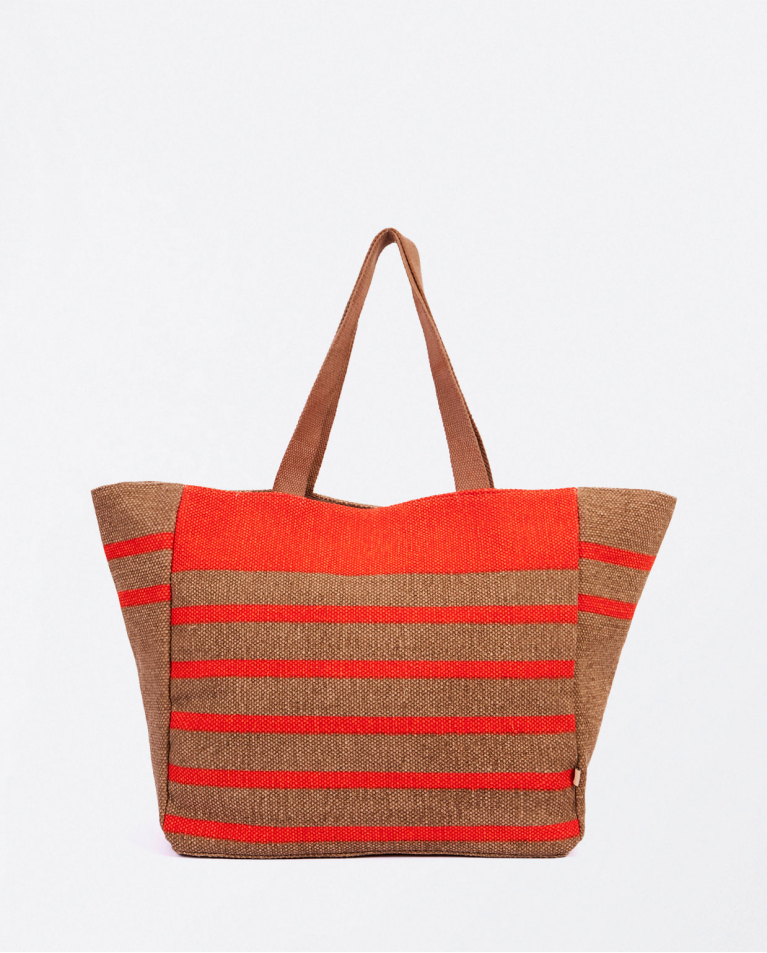 Shopper playera de tela Naranja