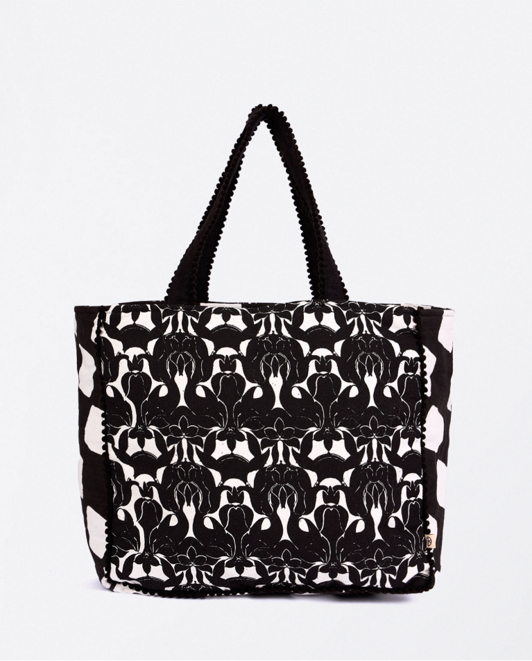 Shopper playera de tela Negro