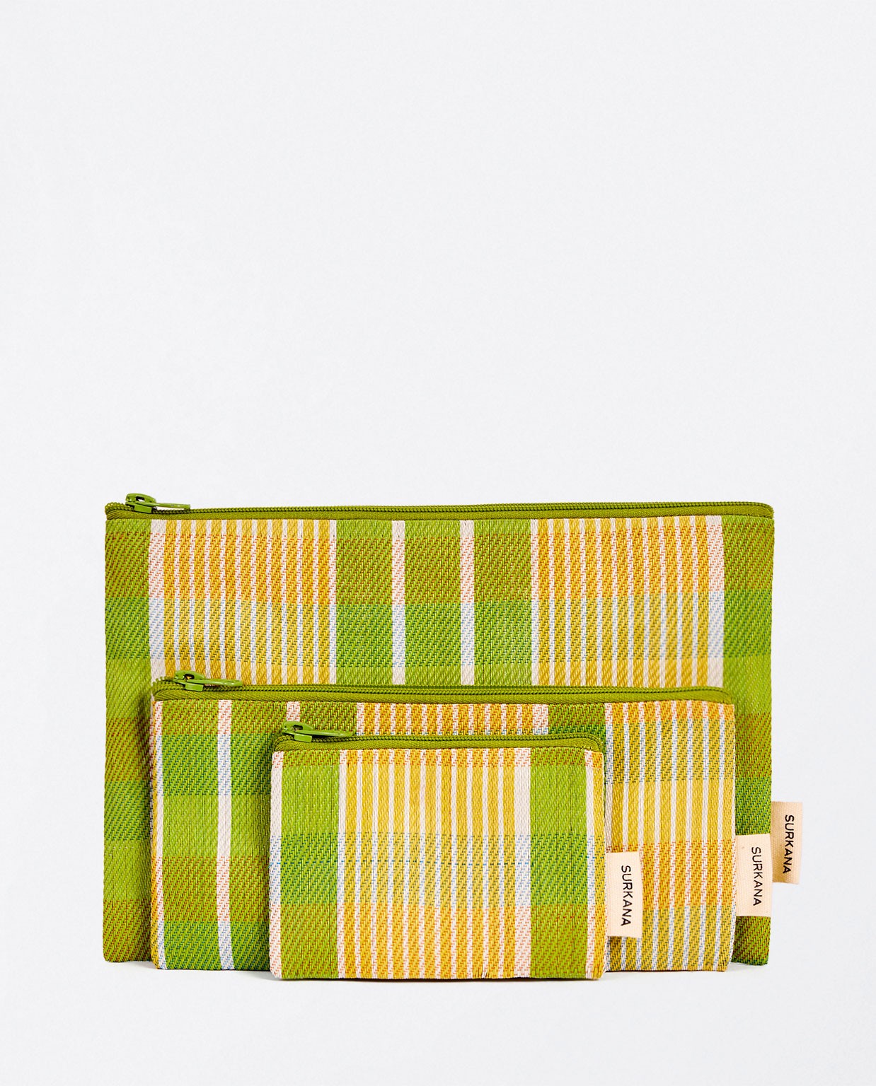 Market toiletry bag set Acid green