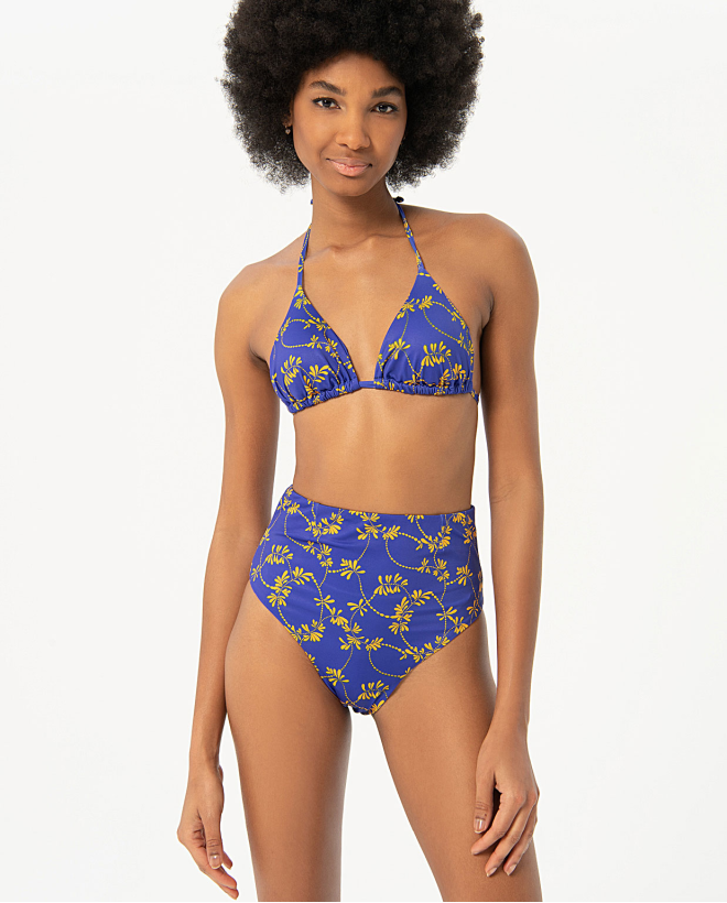 Top bikini triángulo Azul