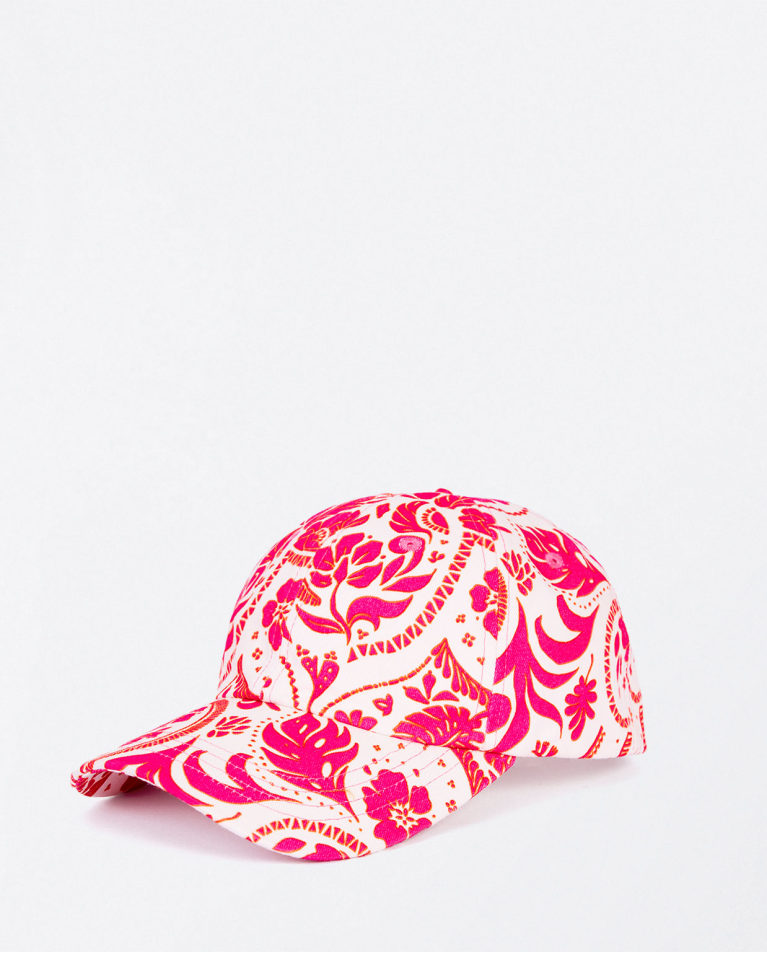 Gorra visera estampada Fucsia