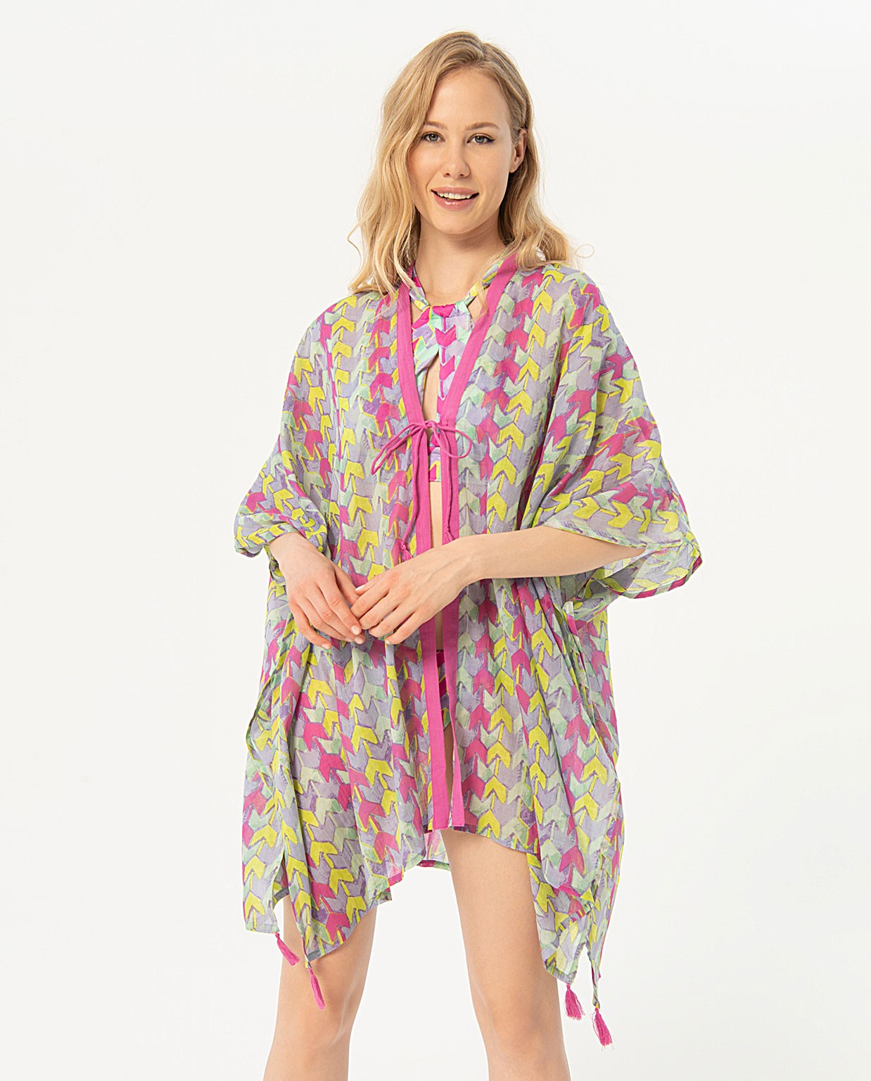 Kimono corto abierto Lila