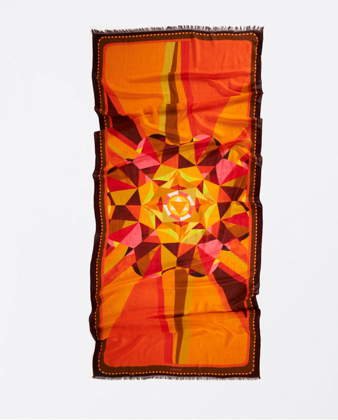 Printed sarong scarf Orange