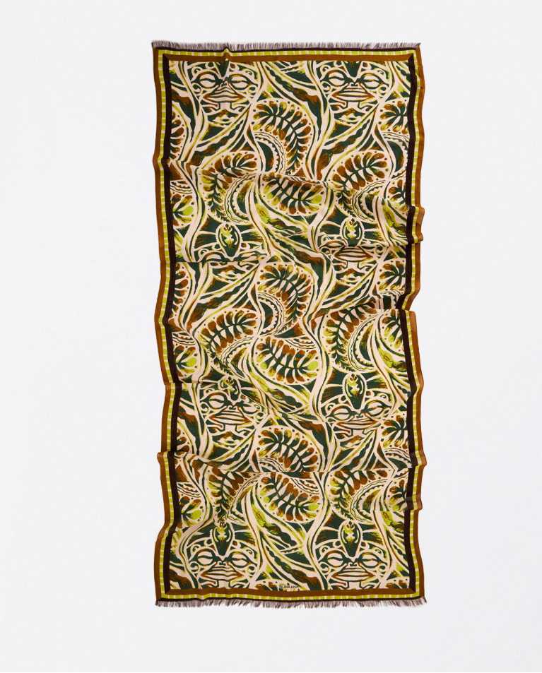 Printed sarong scarf Khaki