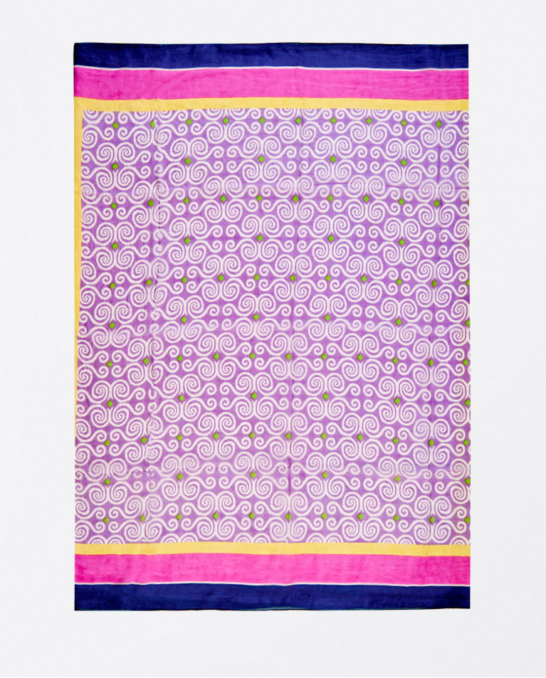 Printed Silk Scarf Purple