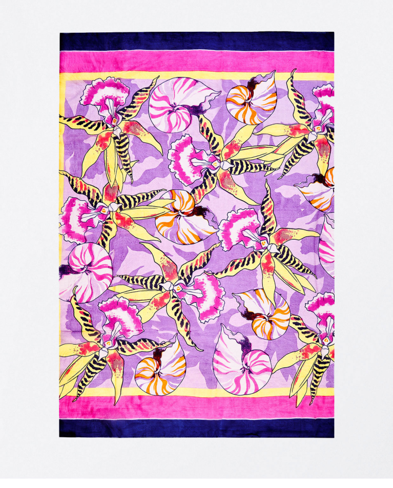 Printed silk scarf Lilac