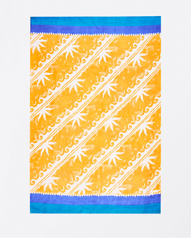 Printed silk scarf Yellow