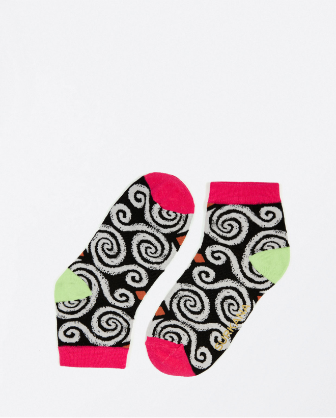 Printed ankle socks Black