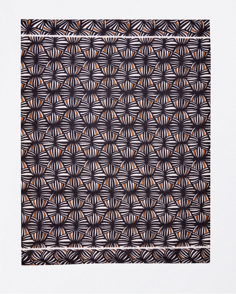 Printed sarong scarf Black