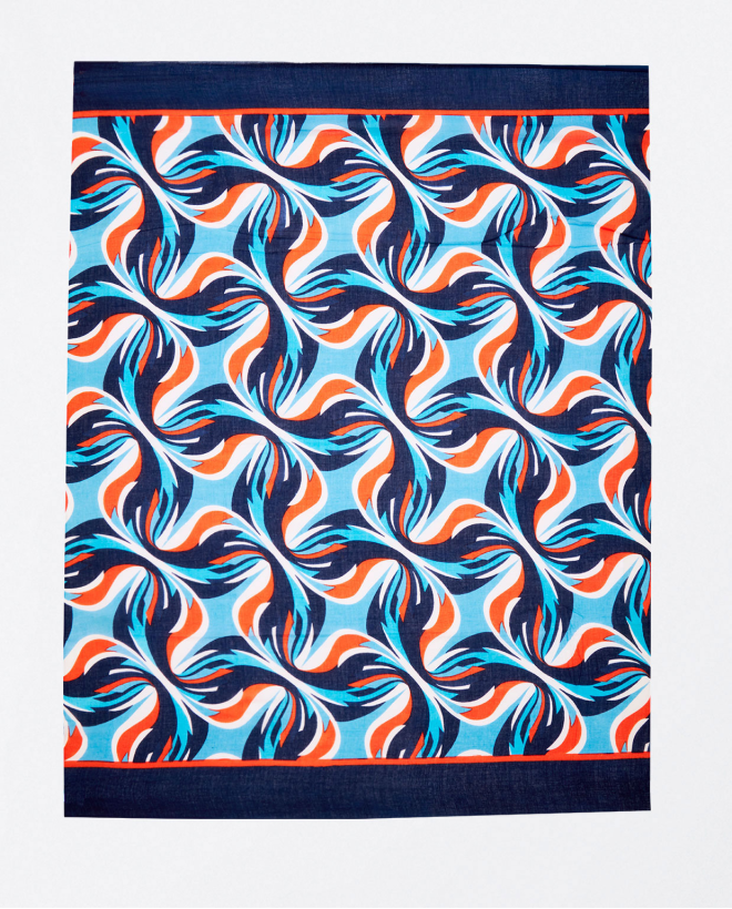 Printed sarong scarf Blue