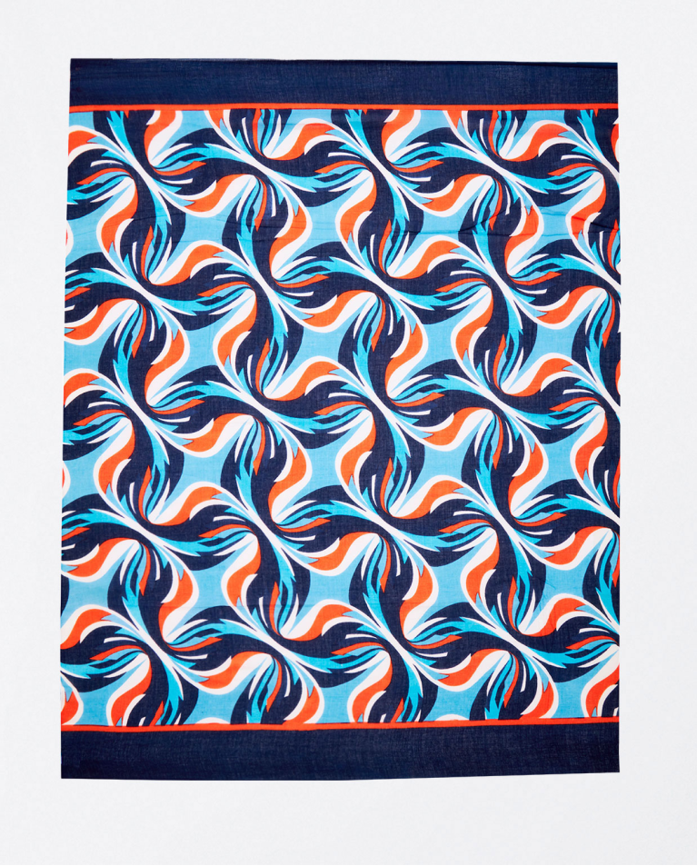 Foulard paréo imprimé Bleu