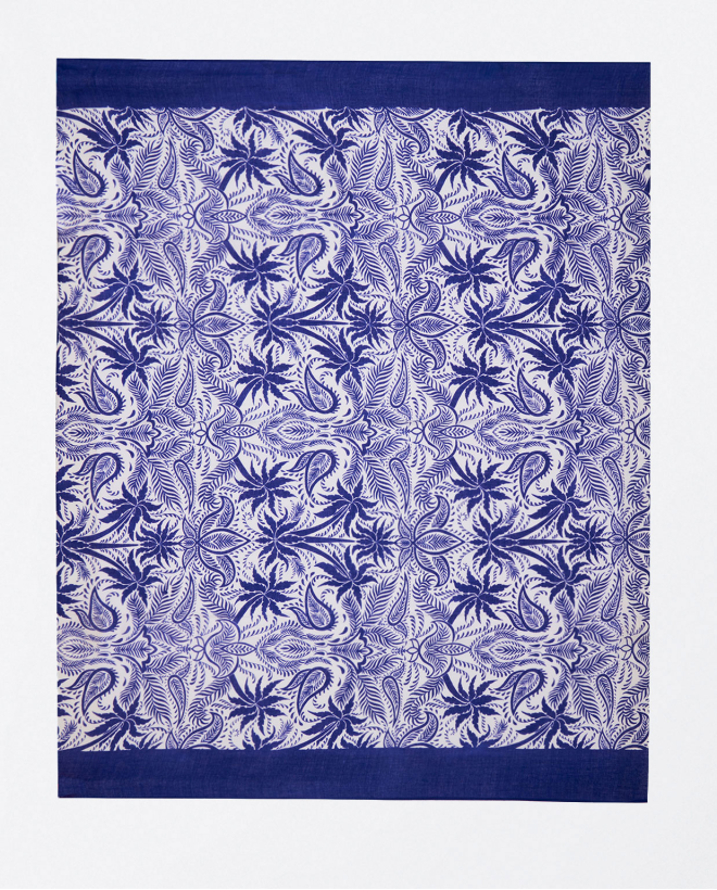 Printed sarong scarf Blue