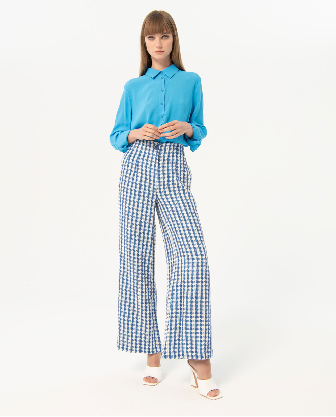 Tweed long pants Blue