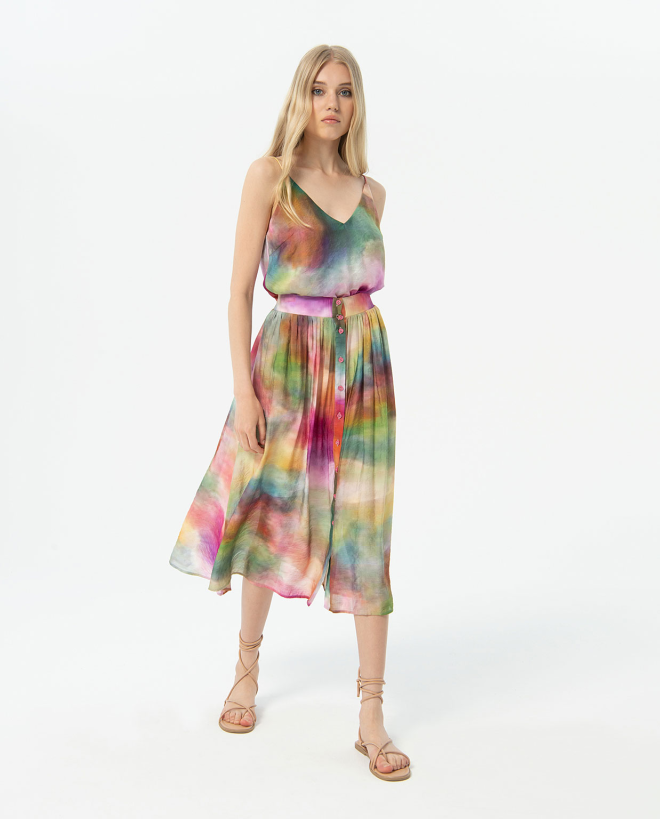 Waisted midi skirt Multi