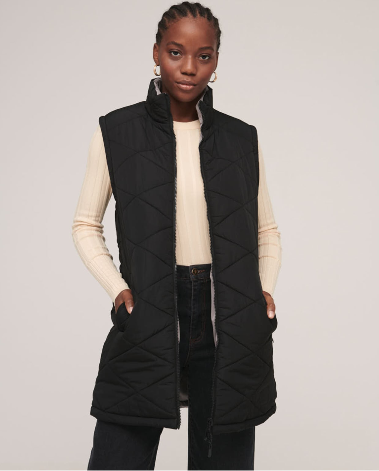 Gilet reversible avec option à manches. Noir