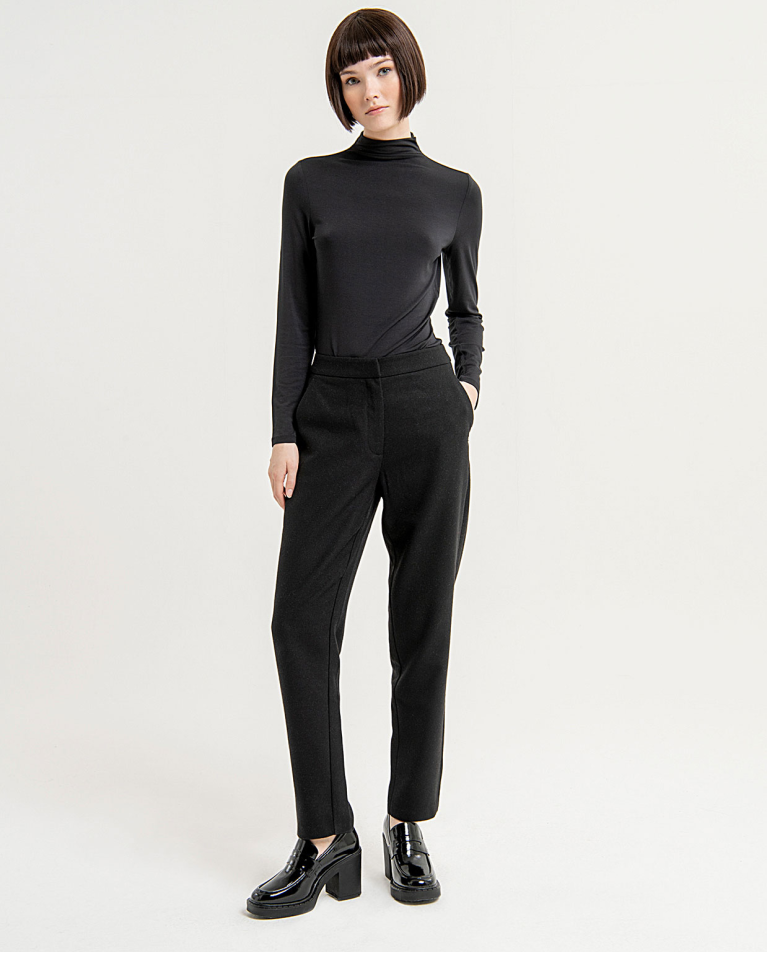 Pantalon de jogging avec ceinture élastique unie Noir