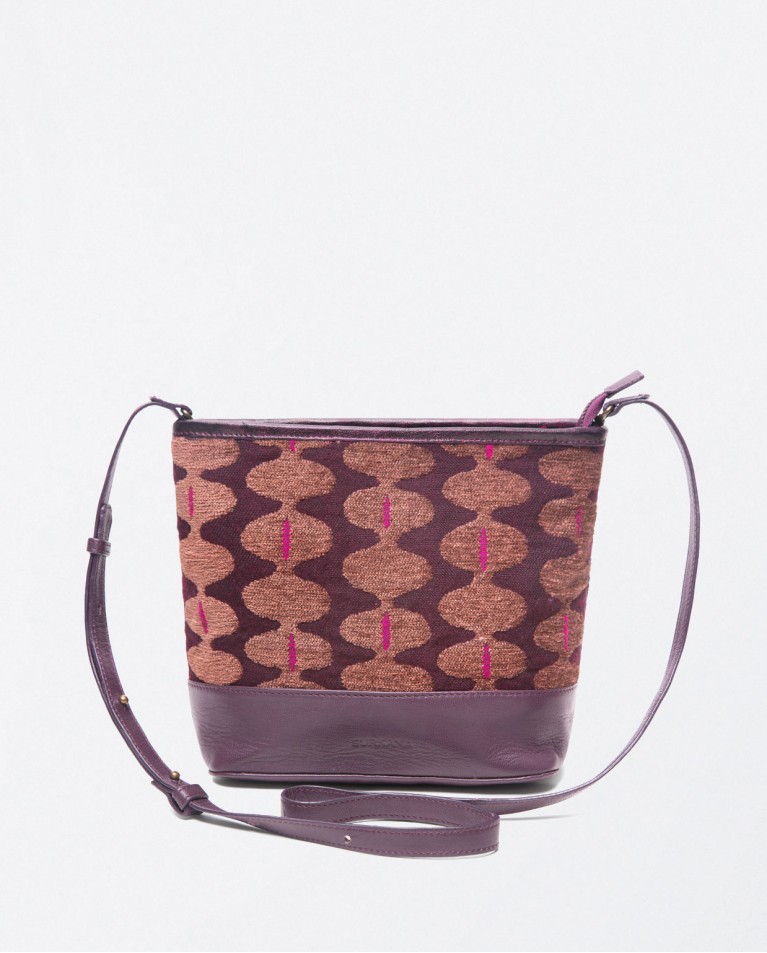 Sac à bandoulière imprimé en jacquard avec fermetu Violet