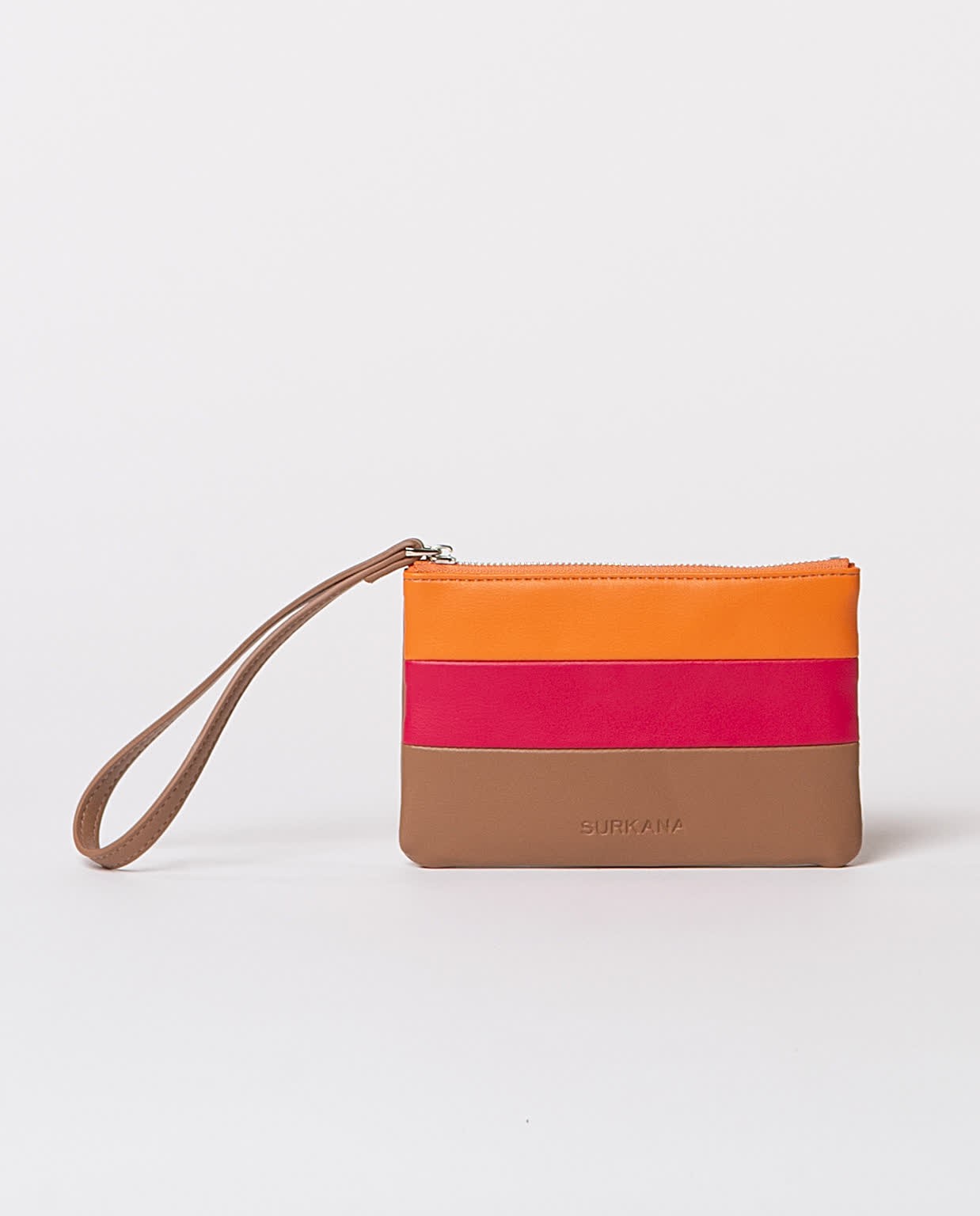 Soft three-colour faux-leather purse Multi