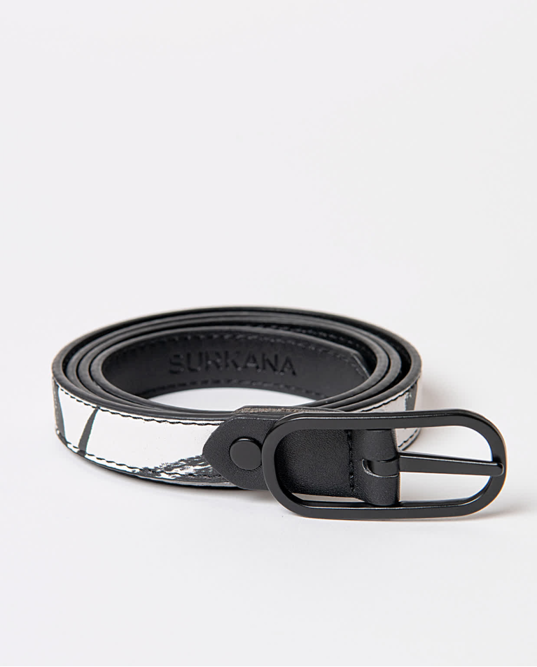 Thin reversible belt Black