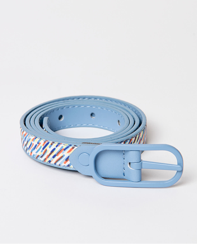 Ceinture fine réversible Bleu