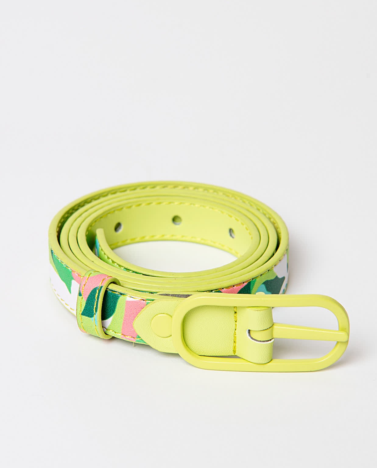 Thin reversible belt Green