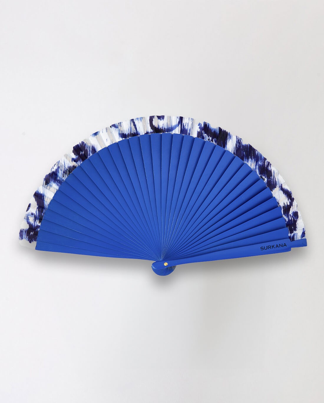 Wooden fan Blue