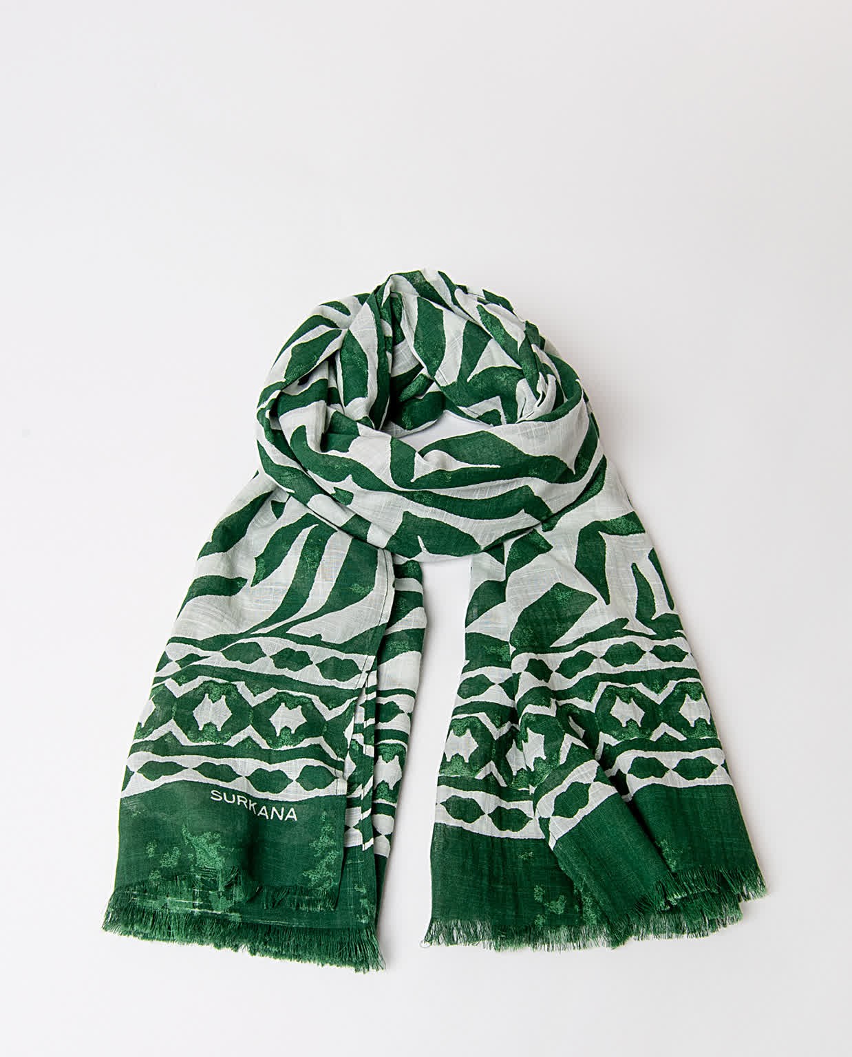 Pañuelo foulard algodón estampado Verde