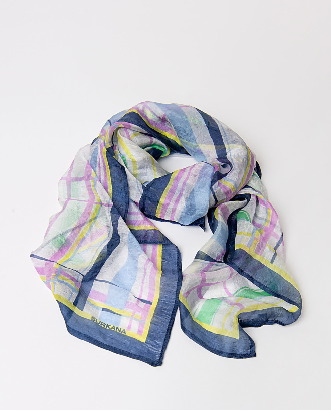 Square silk scarf Ecru