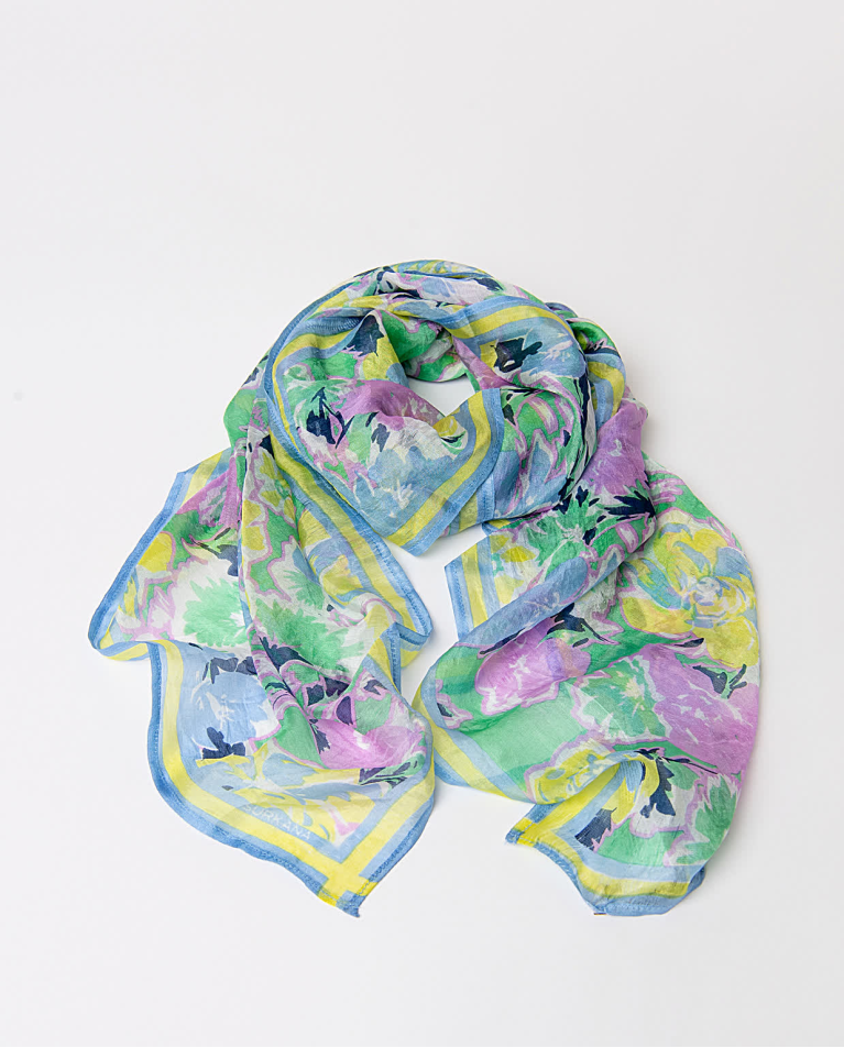 Square silk scarf Blue