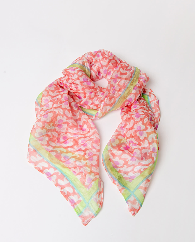 Square silk scarf Pink