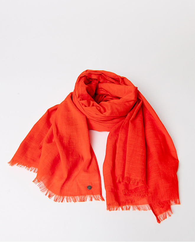 Plain cotton scarf Orange