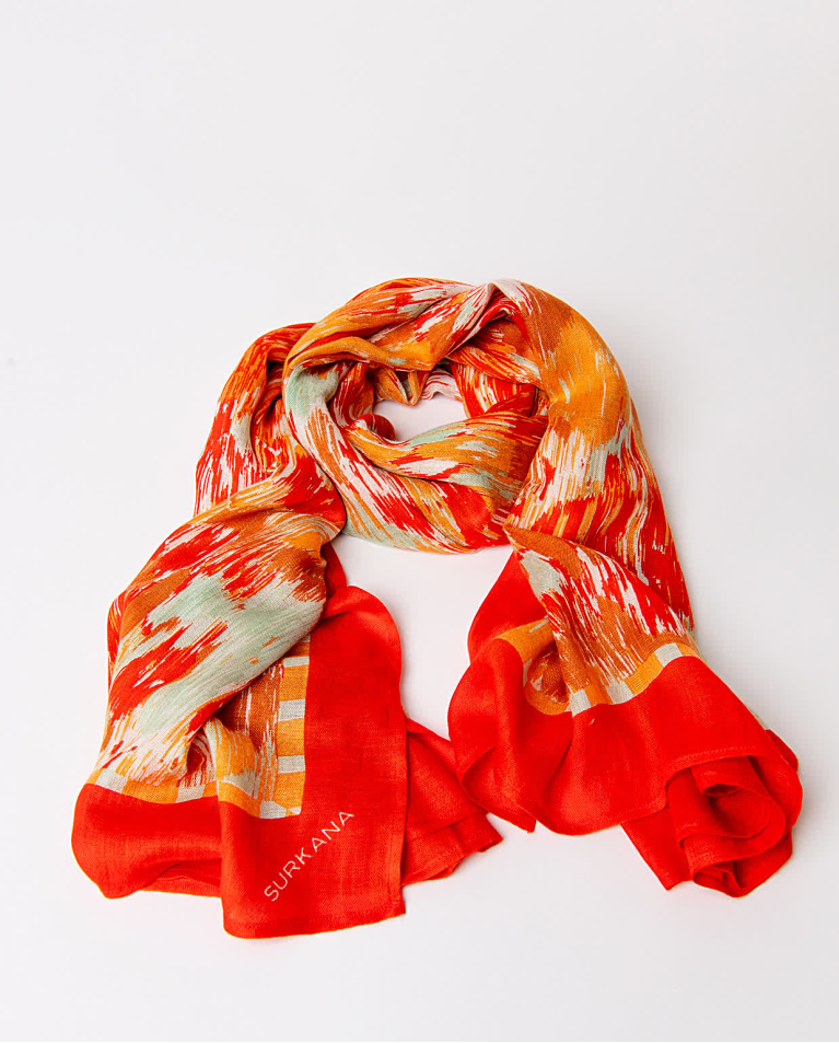 Printed scarf Orange