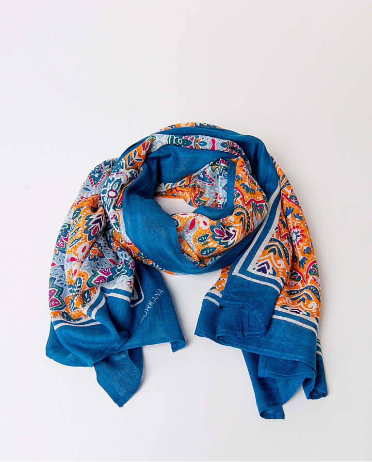 Printed scarf Blue