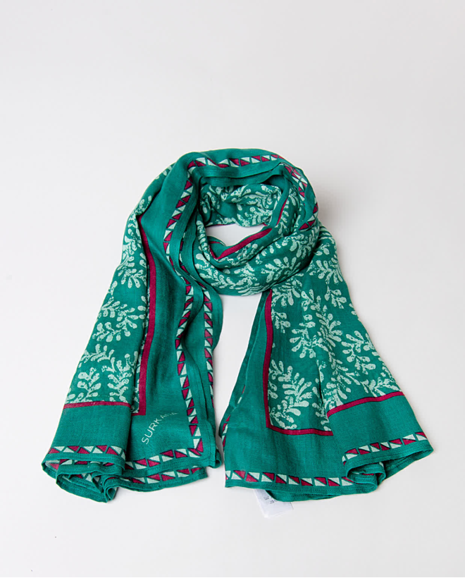 Printed scarf Turquoise