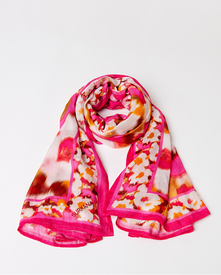 Pañuelo foulard estampado Fucsia