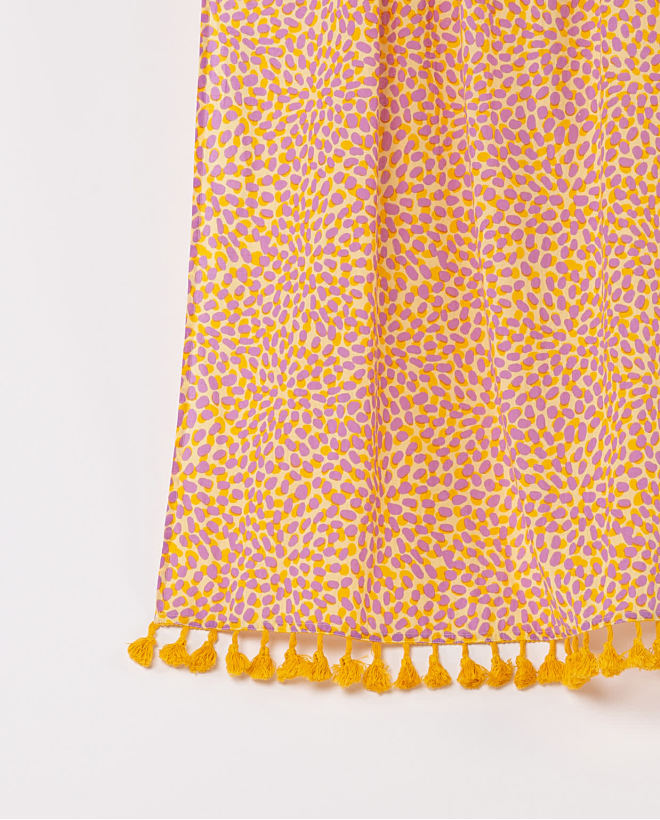 Printed cotton sarong Yellow