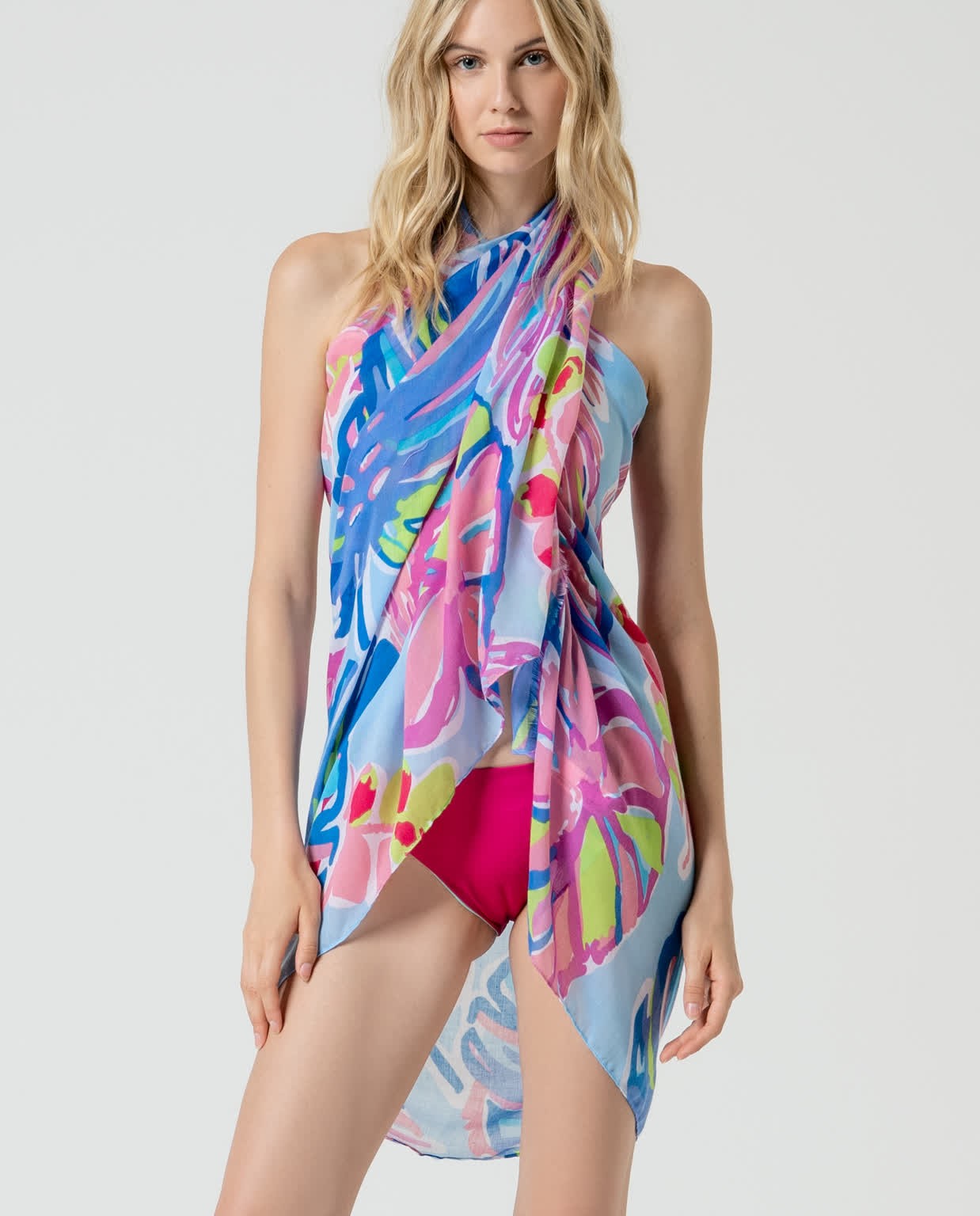 Printed rectangular sarong  Sky blue