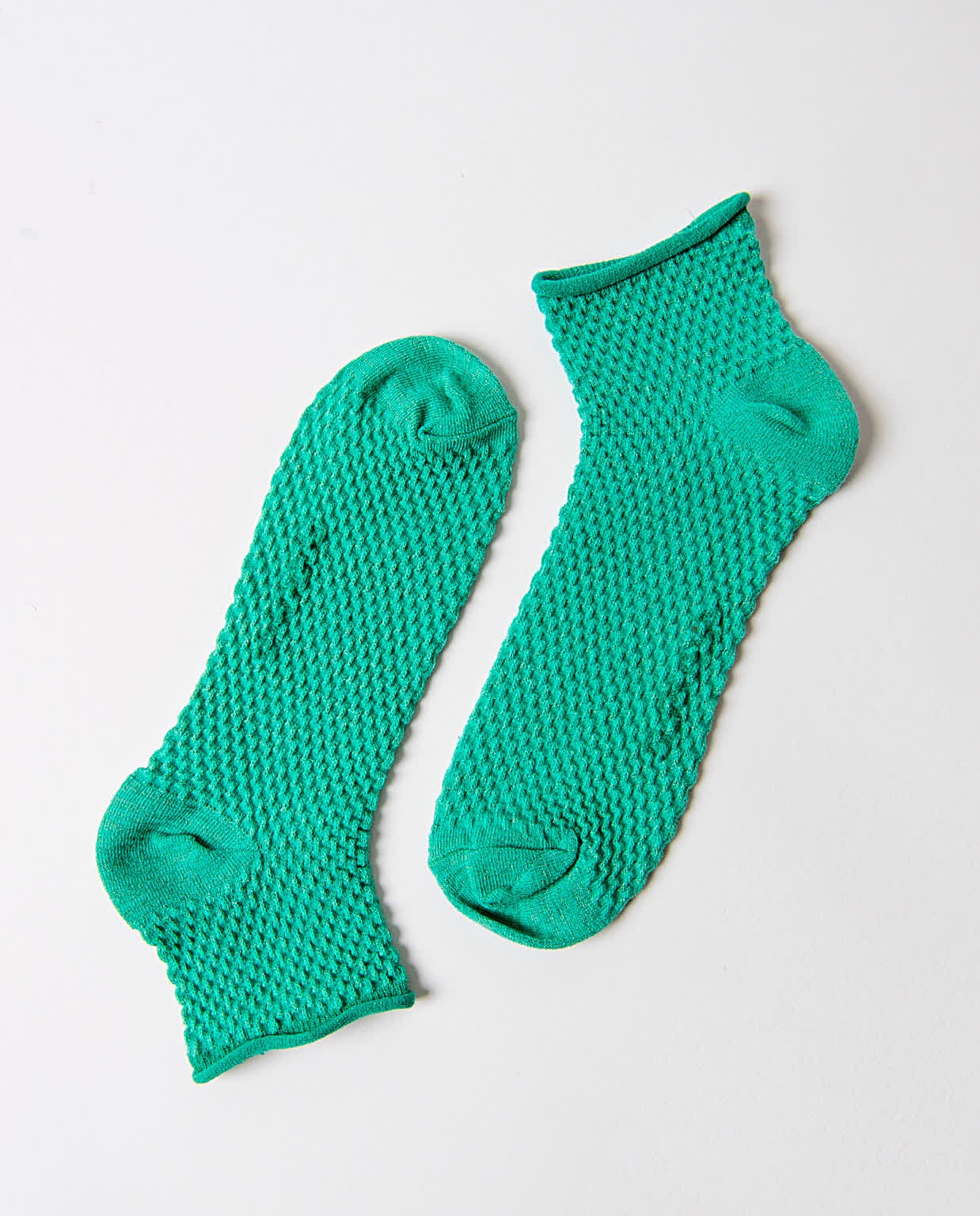 Short lurex socks Turquoise