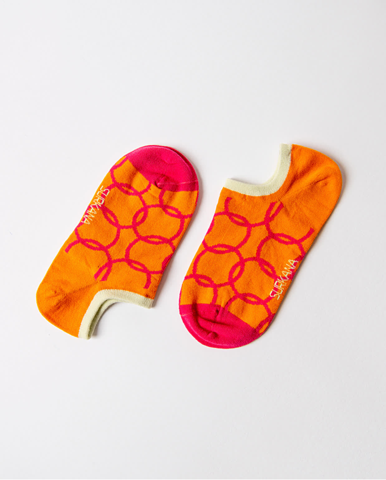 Chaussettes cheville jacquard Orange