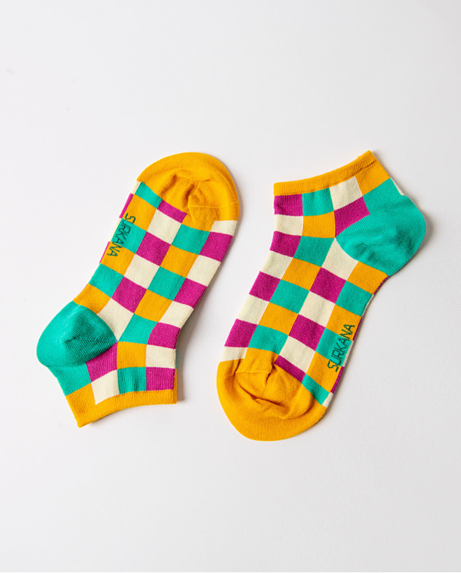 Short jacquard sock Yellow