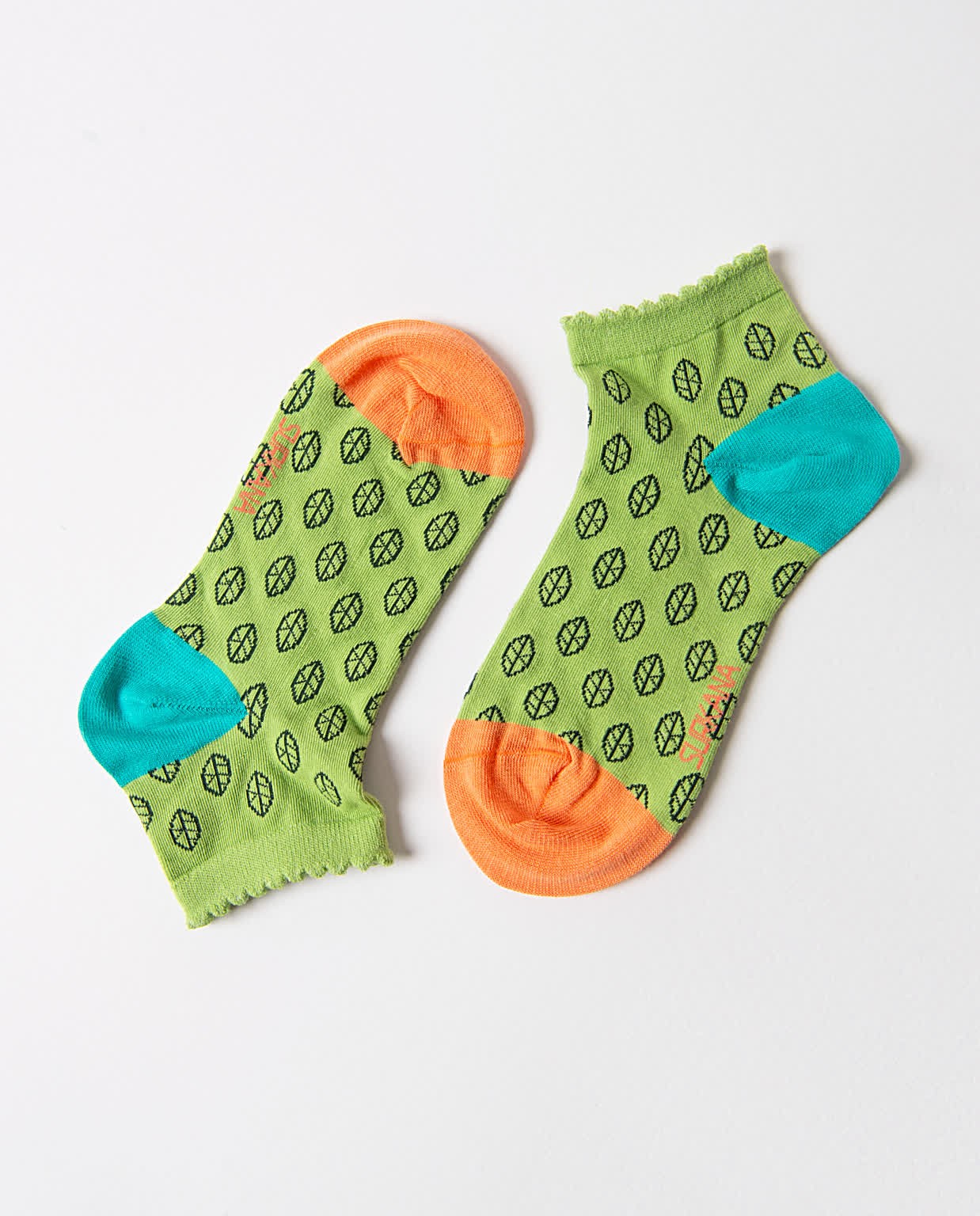 Short jacquard sock Acid green