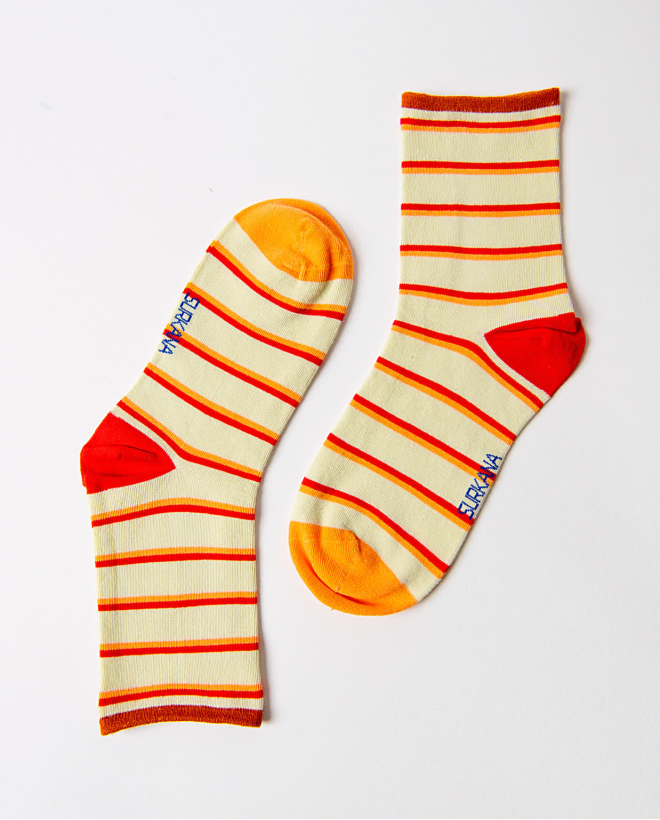 Chaussettes mi-mollet jacquard Orange