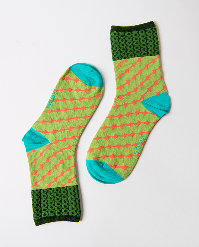 Medium jacquard sock Acid green