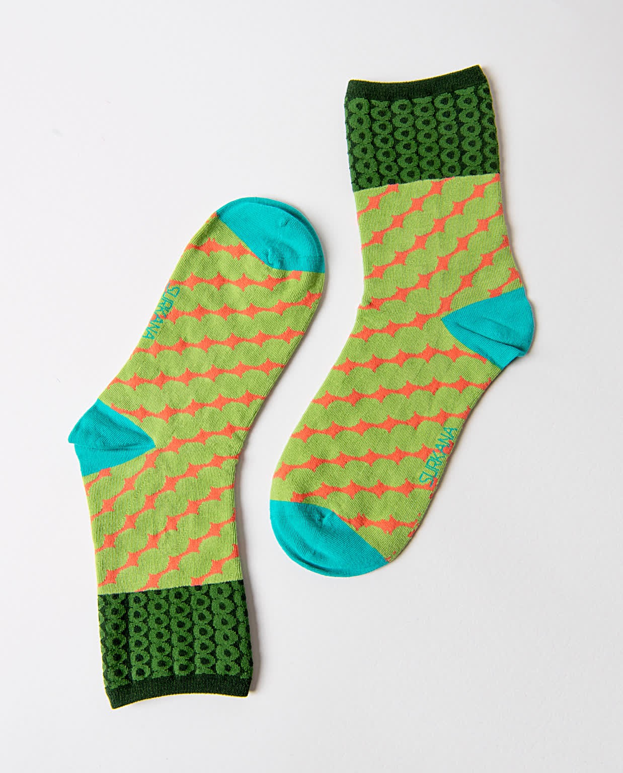 Chaussettes mi-mollet jacquard Vert acide