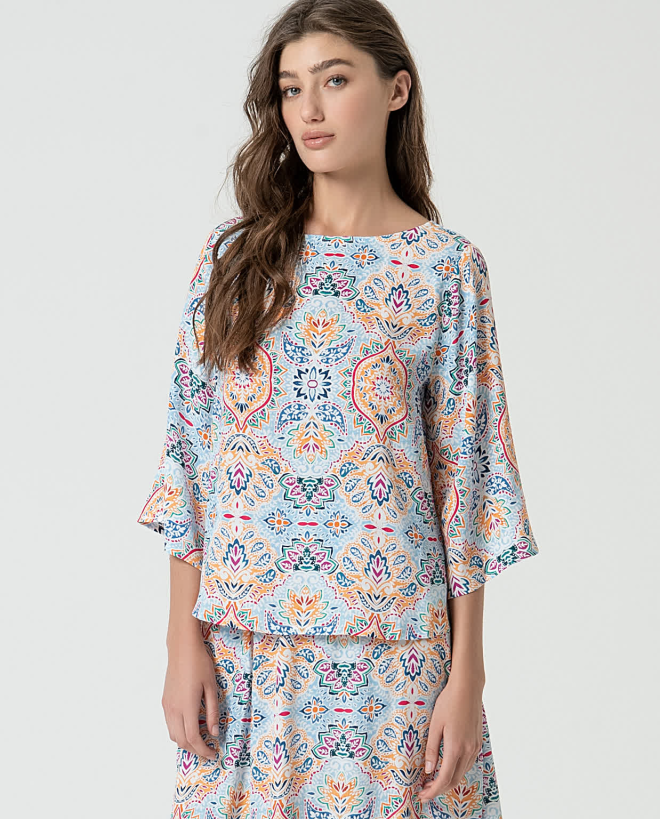 Blouse oversize en viscose ecovero Multi