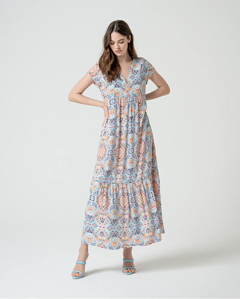 Robe longue en viscose ecovero Multi