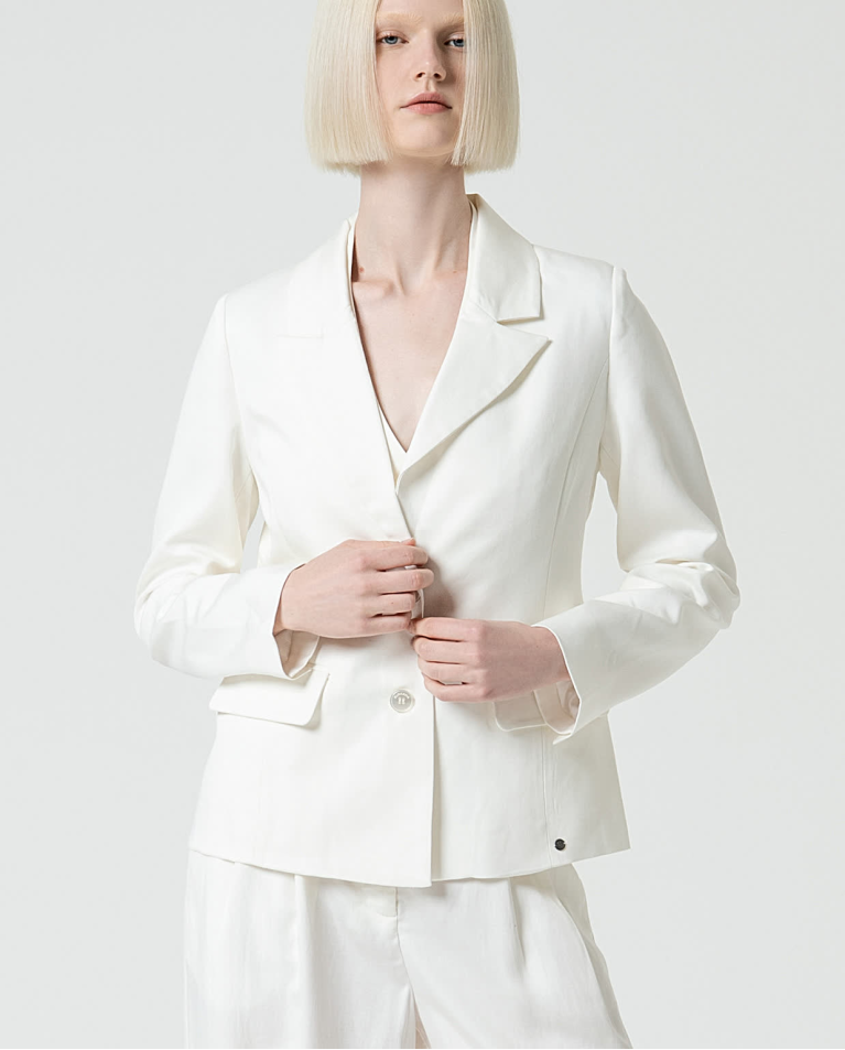 Blazer croisé uni Blanc