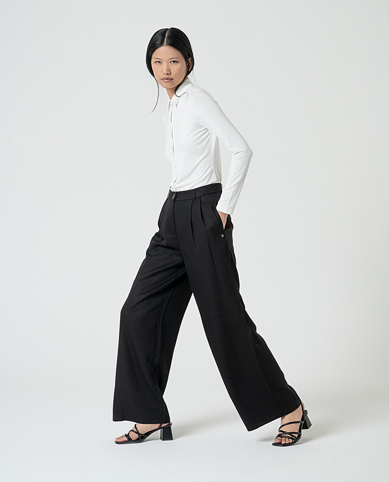 Plain tailored PANTS Black